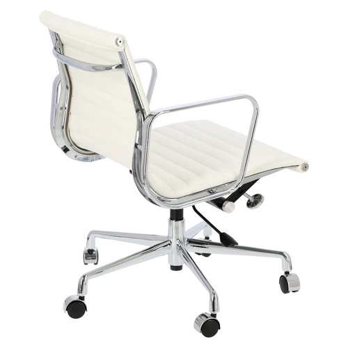 Fotel biurowy ergonomiczny CH1171 PREMIUM inspirowany EA117 skórzany biały obrotowy do biurka