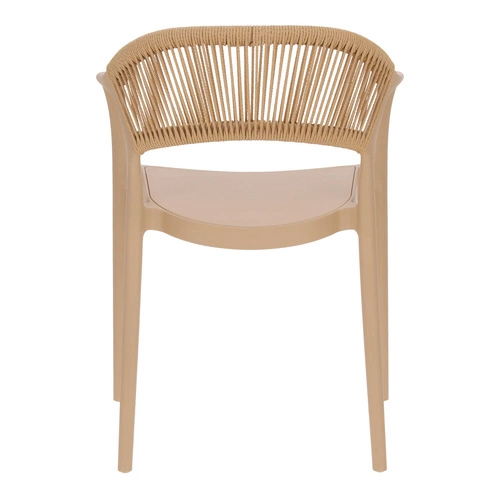 Krzesło ogrodowe Osma beżowe Intesi z polipropylenu boho sztaplowane łatwe czyszczenie