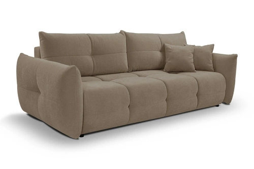 Sofa rozkładana 3 osobowa Bode z funkcją spania i pojemnikiem brązowa do salonu