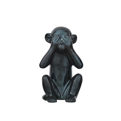 Figurka dekoracyjna Monkey czarna ceramiczna Intesi 30 cm nowoczesna do salonu