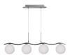 Lampa wisząca Ramon chromowy 4x40W G9  klosz biały