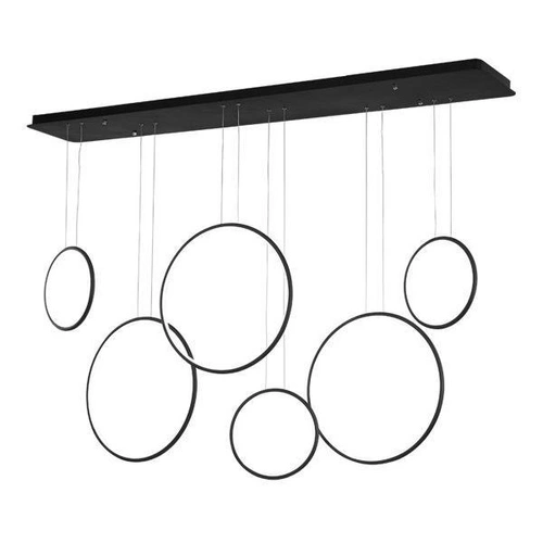 Nowoczesna lampa sufitowa LED Altavola Design Okręgi czarna regulowana do salonu 180 cm