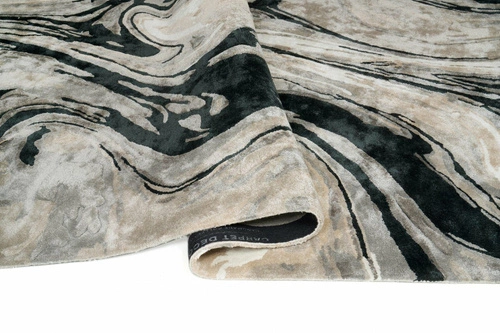 Dywan nowoczesny Blur Black 160x230 cm szary prostokątny do salonu ręcznie tkany