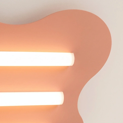 Plafon nowoczesny KLOVER brzoskwiniowy metalowy do salonu LED