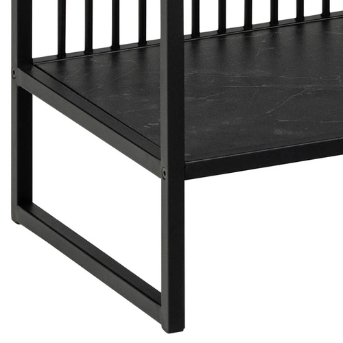Regał na książki do salonu Strington niski czarny metalowy loftowy 120 cm Actona