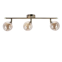 Lampa sufitowa Rodia listwa patynowy 3x40W G9 klosz bursztynowy