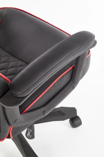 Fotel gamingowy ergonomiczny Fabi Intesi czarno-czerwony skórzany obrotowy do biurka