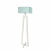 Lampa stojąca do salonu JAWA miętowa z abażurem i białym drewnianym stelażem Lysne 138 cm