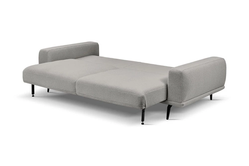 Sofa rozkładana Salmi 3 osobowa z funkcją spania jasnoszara do salonu skandynawska