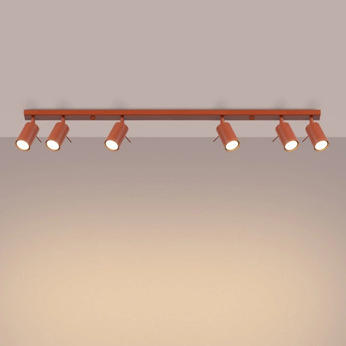 Plafon sufitowy nowoczesny RING 6L czerwony ruchomy do salonu i sypialni SOLLUX