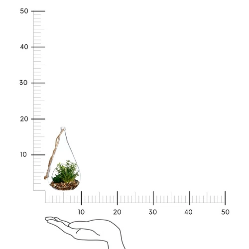 Sztuczna roślina aloes łezka w szkle wisząca nowoczesna Atmosphera do salonu