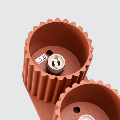 Plafon sufitowy nowoczesny AURA 2 czerwony okrągły do salonu i kuchni aluminium