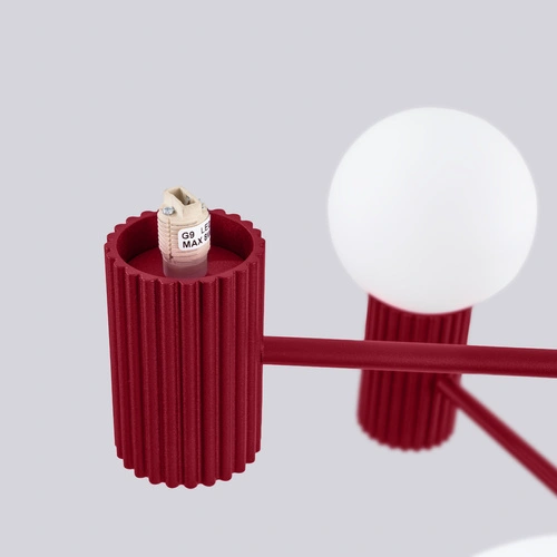 Żyrandol nowoczesny HALO 6 burgund lampa sufitowa do salonu i jadalni 64 cm
