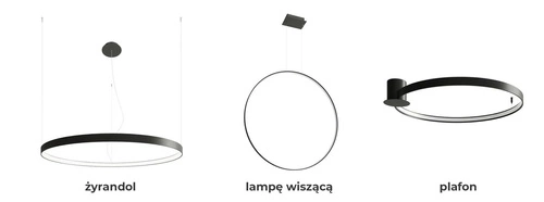 Plafon sufitowy LED Rio 78 czarny nowoczesny okrągły do salonu kuchni lub sypialni