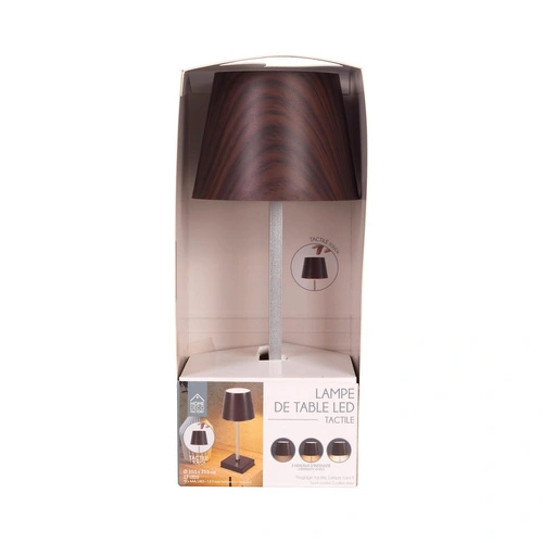 Lampka biurkowa LED Blanca dotykowa brązowa na baterie ściemniana