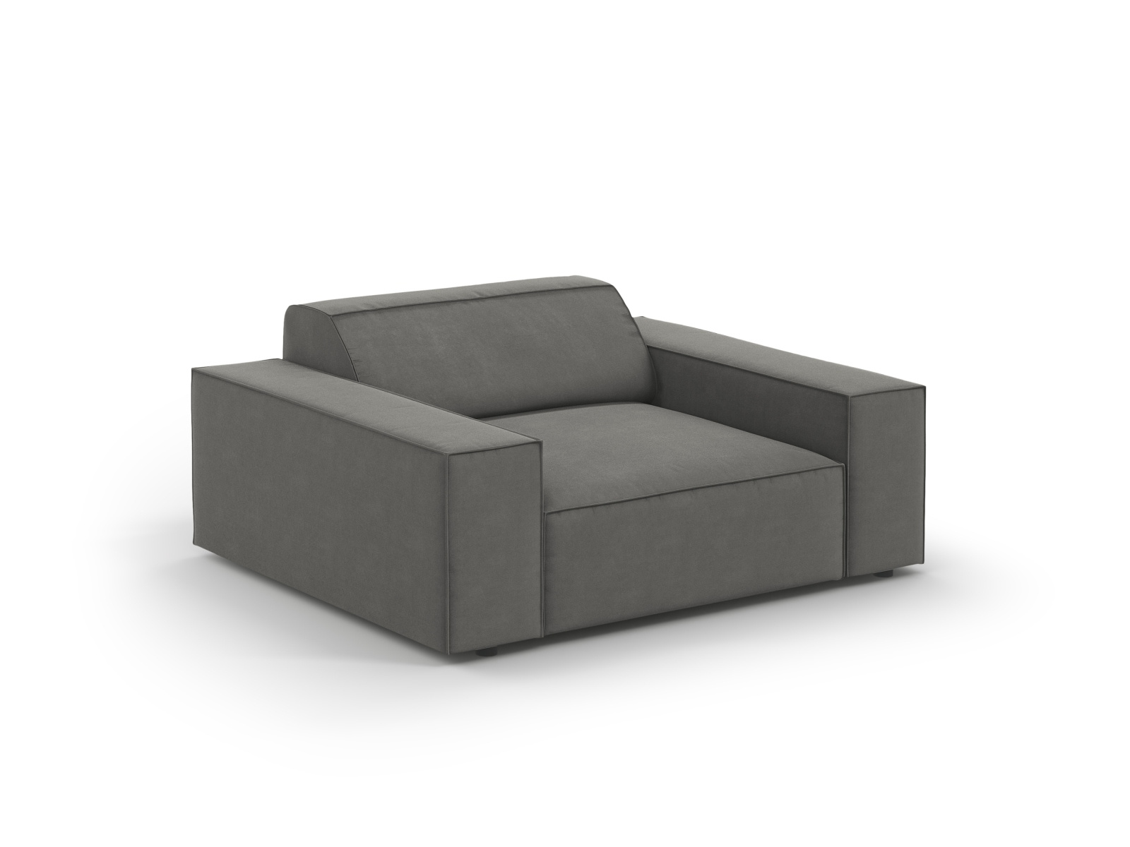 Fotel wypoczynkowy Jodie welurowy szary nowoczesny do salonu z podłokietnikami BESO LUX