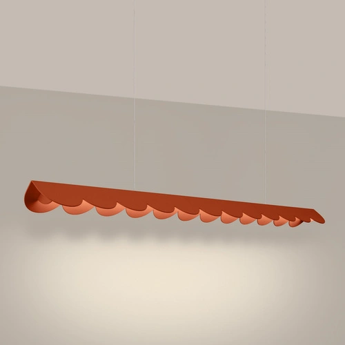 Lampa wisząca LED BISCUIT ochra czerwona nad stół do salonu