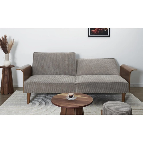 Sofa rozkładana Scott szara sztruksowa 3 osobowa z regulowanym oparciem do salonu Intesi