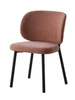 Krzesło tapicerowane Naws różowe do jadalni i salonu nowoczesne na czarnych nogach