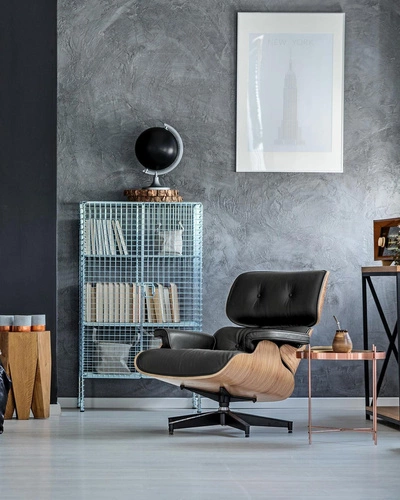 Fotel Vip z podnóżkiem czarny/walnut