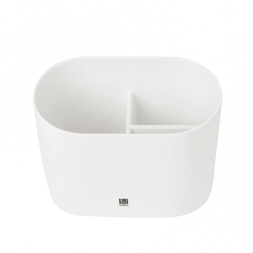 Umbra Step biały pojemnik na szczoteczki do zębów do łazienki nowoczesny