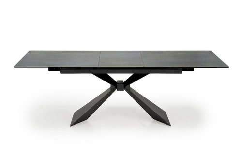 Stół rozkładany do jadalni Narel 180-230 cm nowoczesny niebieski marmur czarne nogi Intesi