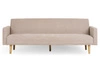 Sofa rozkładana z funkcją spania Kells beżowa skandynawska do salonu na drewnianych nogach