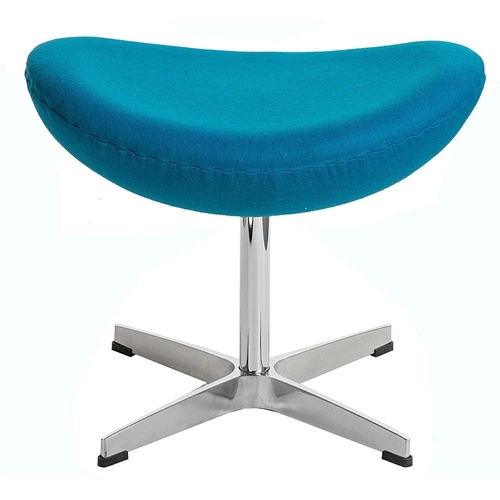 Podnóżek tapicerowany Jajo niebieski jasny kaszmir obrotowy glamour do salonu D2.DESIGN