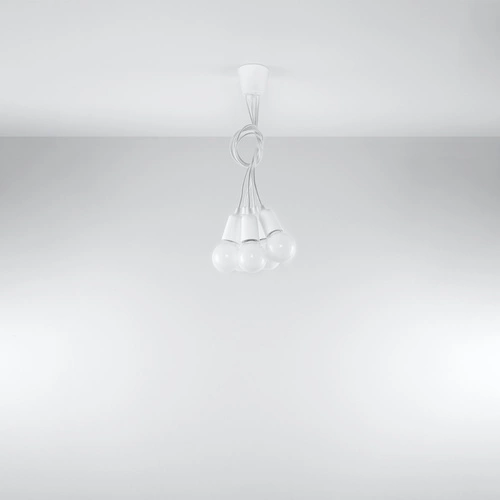 Lampa wisząca 5-punktowa DIEGO biała nowoczesna regulowana do salonu i jadalni