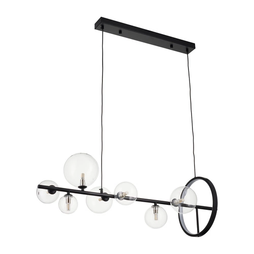 Lampa wisząca ORION LONG-90 czarna LED z kulami szklanymi do salonu nad stół 90cm