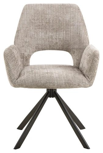 Krzesło Graham Actona szare tapicerowane obrotowe do jadalni z podłokietnikami