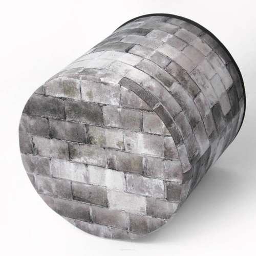 Pufa Wall Intesi okrągła kolorowa do salonu i sypialni nowoczesna tapicerowana 40 cm