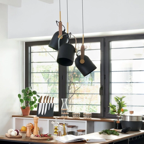 Lampa wisząca Bil czarna 3-punktowa industrialna do salonu, kuchni lub nad stół Atmosphera