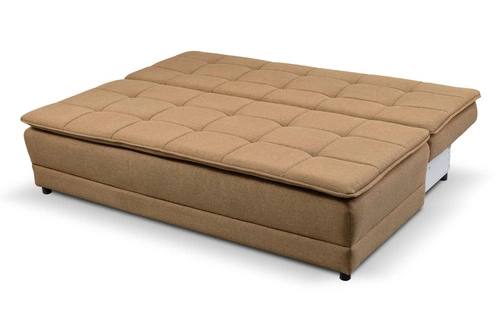 Sofa rozkładana Mikkeli cappucino z funkcją spania do salonu nowoczesna dwuosobowa