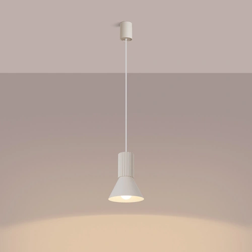 Lampa wisząca ESTRIA 1 beżowa loftowa do salonu i kuchni metalowa 120 cm