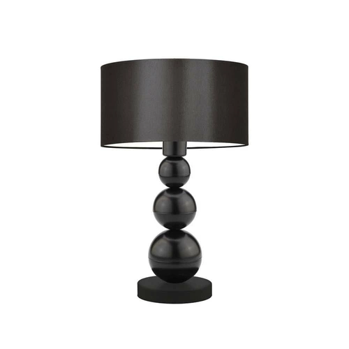 Lampka nocna do sypialni nowoczesna HONOLULU z abażurem brązowym na czarnym stelażu LYSNE