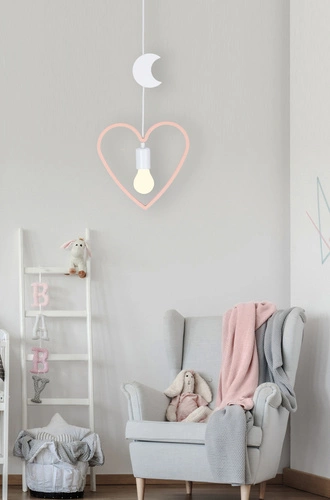 Lampa wisząca do pokoju dziecięcego Single HM różowa i biała klasyczna regulowana CANDELLUX
