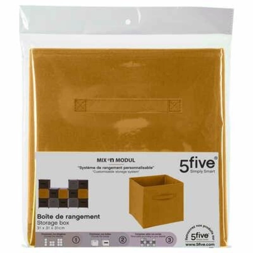 Pudełko materiałowe 5five simply smart do regału 31x31 musztardowe składane z uchwytami