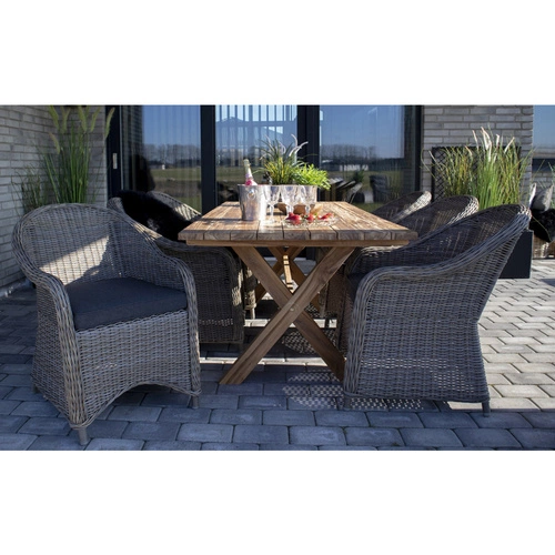 Stół do jadalni Murcia 200x90 cm drewniany tekowy klasyczny naturalny Intesi