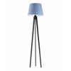 Lampa stojąca do salonu Curacao niebieska nowoczesna drewniana z abażurem Lysne 158 cm