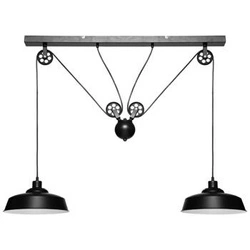 Lampa sufitowa wisząca Ezio czarna metalowa regulowana do salonu kuchni lub nad stół