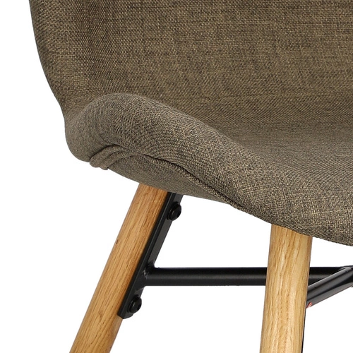 Krzesło tapicerowane Batilda Actona do jadalni i salonu dębowe khaki w stylu boho