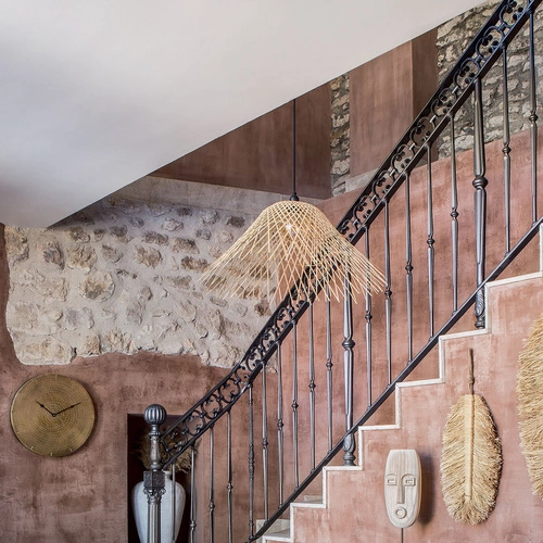 Lampa wisząca bambusowa Moxa Atmosphera boho do salonu i jadalni, regulowana 76 cm