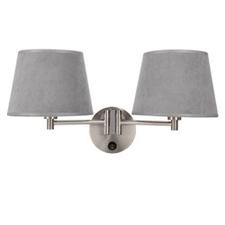 Kinkiet Ibis lampa satynowy 2x40W E14 abażur grafitowy