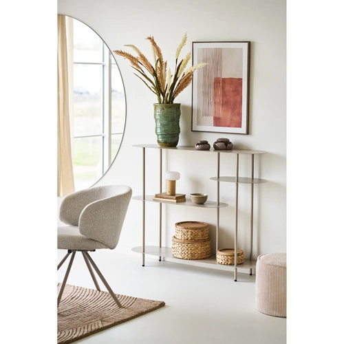 Regał metalowy Rieti House Nordic na książki loftowy piaskowy 118 cm