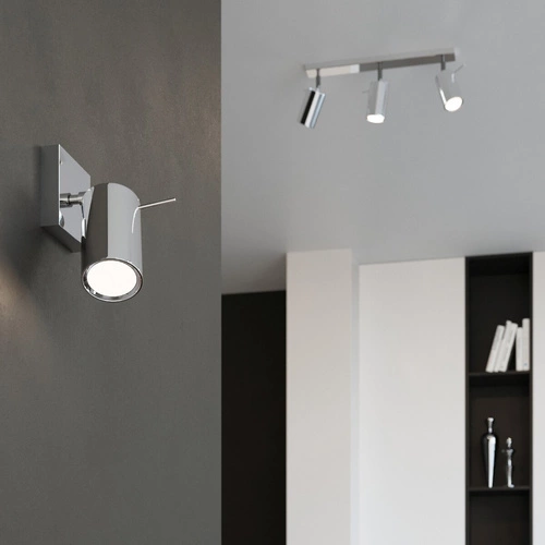 Plafon sufitowy RING 2 chrom nowoczesny metalowy do salonu kuchni lub sypialni Sollux