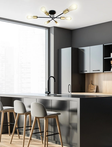 Lampa sufitowa Crespilo lampa sufitowa czarny 6x40W E27