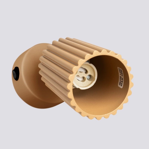 Kinkiet ścienny złoty Karbon z włącznikiem i ruchomym kloszem nowoczesny do sypialni SOLLUX