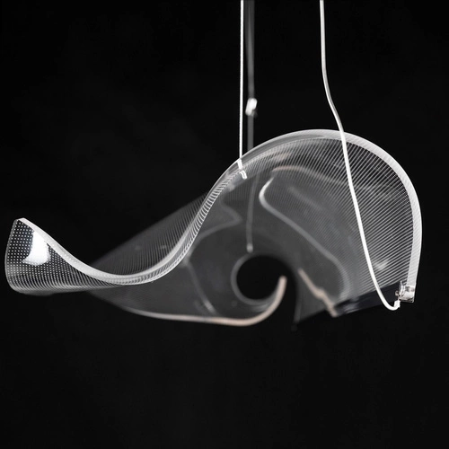 Lampa wisząca LED Cortina no. 2 nowoczesna chromowana do salonu i jadalni regulowana