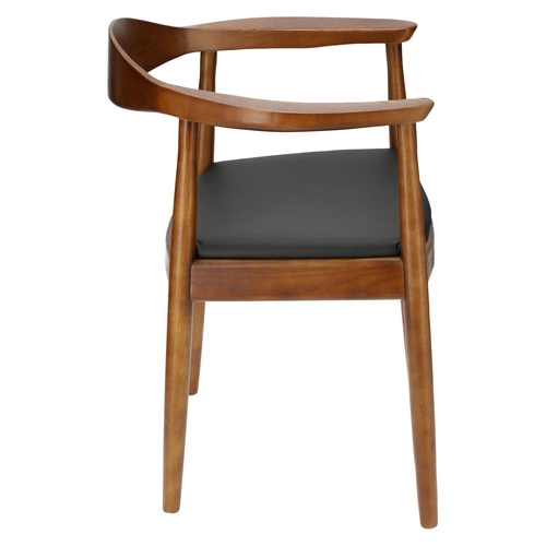 Krzesło drewniane President D2.DESIGN do jadalni z podłokietnikami retro tapicerowane eco skóra